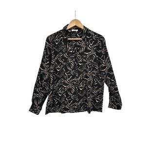 Pleione Top Blouse Shirt Button up Womens Size L‎ Tiger Stripe Work Career